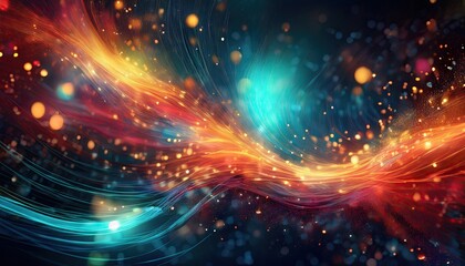 Abstract glowing waves