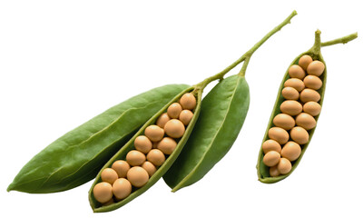 Yellow pea pod  on transparent background