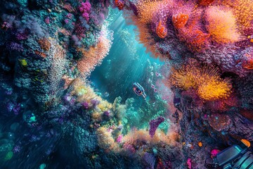 An immersive aerial perspective of dynamic underwater ecosystems