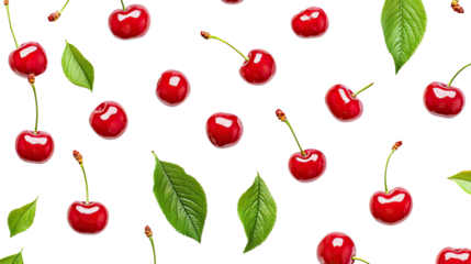 cherries on a white transparent background