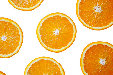 Orange slices isolated on transparent background