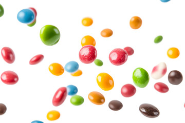 Colorful candies isolated on transparent background