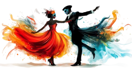 Stickers Carnaval Vibrant dancers celebrate life! isolated on transparent background  © David