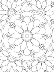 All these designs are hand-drawn and unique 
Flower Beautiful black and white illustration for adult coloring book,
This is a printable Beautiful Zentangle Coloring page for KDP Interior, POD products