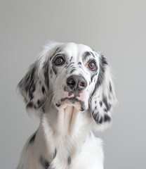 Adorable English Setter Dog Portrait: Award-Winning Photography with Soft Lighting and High Resolution 