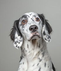 Adorable English Setter Dog Portrait: Award-Winning Photography with Soft Lighting and High Resolution 