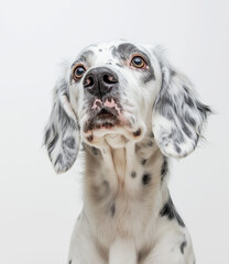 Adorable English Setter Dog Portrait: Award-Winning Photography with Soft Lighting and High Resolution 