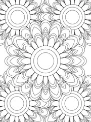 All these designs are hand-drawn and unique 
Flower Beautiful black and white illustration for adult coloring book,
This is a printable Beautiful Zentangle Coloring page for KDP Interior, POD products