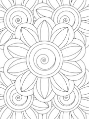 All these designs are hand-drawn and unique 
Flower Beautiful black and white illustration for adult coloring book,
This is a printable Beautiful Zentangle Coloring page for KDP Interior, POD products