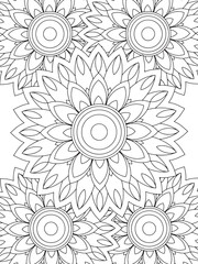 All these designs are hand-drawn and unique 
Flower Beautiful black and white illustration for adult coloring book,
This is a printable Beautiful Zentangle Coloring page for KDP Interior, POD products