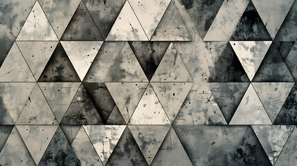 Abstract geometric pattern of triangles with a weathered concrete texture.