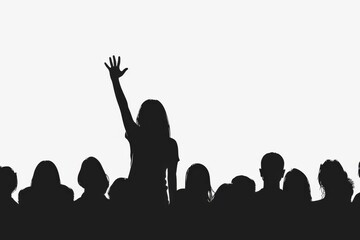 Elegance in Silhouette: minimalist class participation captured in a captivating outline