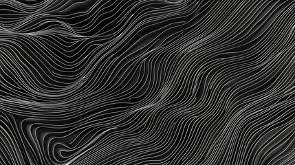 Fototapeta premium Abstract black and white wavy lines background.