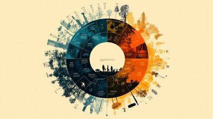 A circular timeline illustrating the cyclical nature of history and events