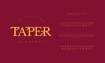 Taper creative modern geometric urban alphabet font. Digital abstract futuristic, game, techno, robot, music, logo, sport, minimal technology typography. Simple numeric vector illustration