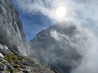 Veliki Mangart or Big Mangart peak in the Julian Alps, Strmec na Predelu (Triglav National Park, Slovenia) - Veliki Mangart or Grosse Mangart-Gipfel in den Julischen Alpen (Triglav-Nationalpark)