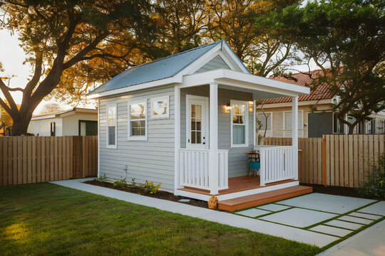 ADU is a small, separate dwelling unit on the same property.