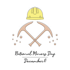 line art of National Miners Day good for National Miners Day celebrate. line art.