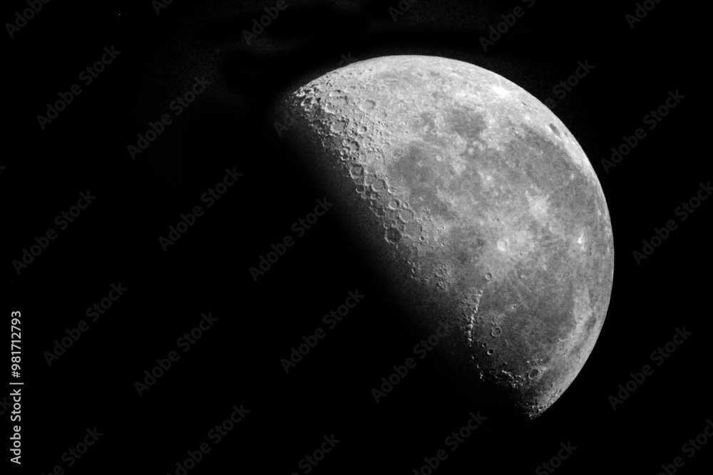 Canvas Prints the first quarter or half moon is the third phase in the cycle of phases
