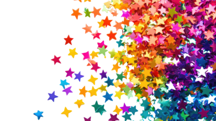 Heart confetti on a white transparent background