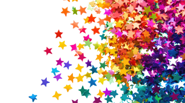 Heart confetti on a white transparent background