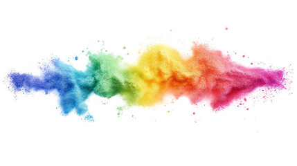 Sand flying explosion on a white transparent background