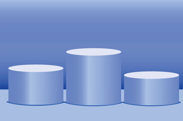 set of 3D product podium. vector illustration	