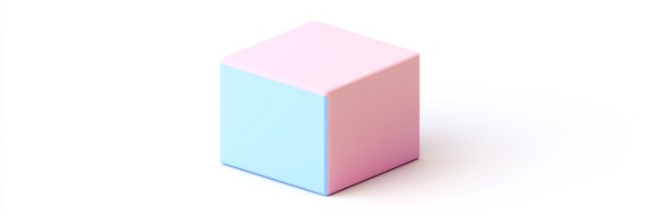 Obraz premium A minimalistic, 3D, isometric representation of a toy block with pastel colors, isolated on a white background, perfect for educational use