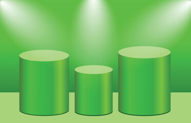 set of 3D product podium. vector illustration	