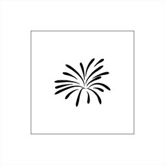 Illustration vector graphic of fireworks icon,  black and white