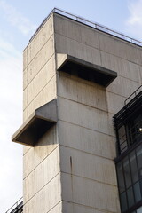 Obraz premium Brutalist architecture Exterior; University of Westminster Cavendish building, Cavendish Campus, Fitzrovia, New Cavendish Street, central London, England UK