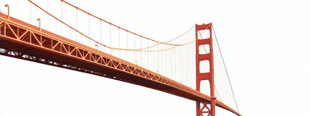 golden gate isolated modern bridge structure