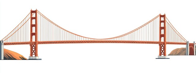 Obraz premium golden gate isolated modern bridge structure