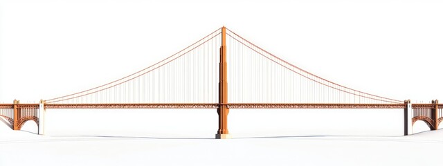 golden gate isolated modern bridge structure