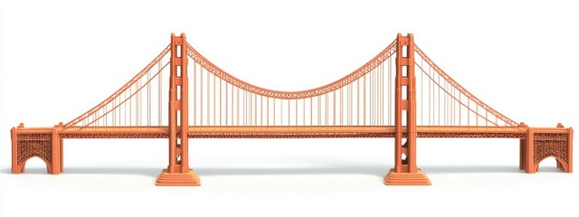 Fototapeta premium golden gate isolated modern bridge structure