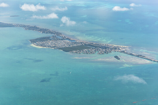 Aerial view of Lower Matecumbe Key, Florida, USA.