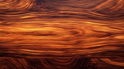 Fototapeta premium Shiny polished wood texture with a smooth surface and rich dark grain patterns