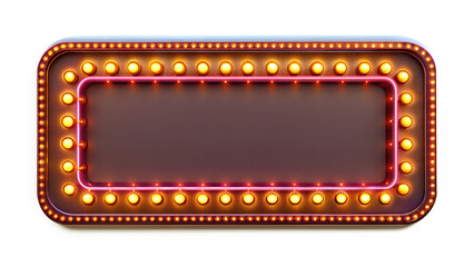 Retro Rectangular Neon Sign with Glowing Frame
