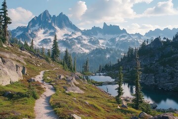 Landscape photo along the Pacific Crest Trail , ai