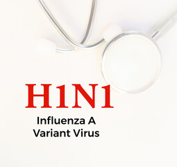 H1N1Flu (swine flu) test. Influenza virus. Rapid Influenza Antigen. Medical concept.