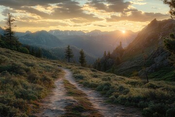 Obraz premium Landscape photo along the Pacific Crest Trail , ai
