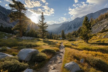 Fototapeta premium Landscape photo along the Pacific Crest Trail , ai