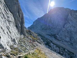 Walking and hiking trails around the Peak of Mangart and in the Julian Alps, Strmec na Predelu...