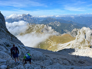 Walking and hiking trails around the Peak of Mangart and in the Julian Alps, Strmec na Predelu...