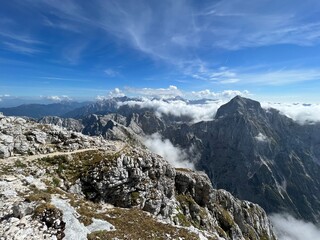 Walking and hiking trails around the Peak of Mangart and in the Julian Alps, Strmec na Predelu...