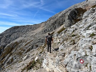 Walking and hiking trails around the Peak of Mangart and in the Julian Alps, Strmec na Predelu...