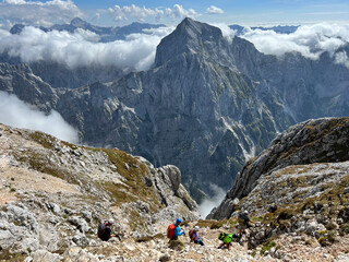 Walking and hiking trails around the Peak of Mangart and in the Julian Alps, Strmec na Predelu...