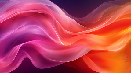 Obraz premium Vibrant abstract background with flowing waves of pink, purple, and orange colors creating a soothing and dynamic visual effect.