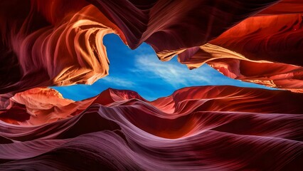 Obraz premium Awe-Inspiring Antelope Canyon with Sunlight Filtering Through the Sandstone Walls