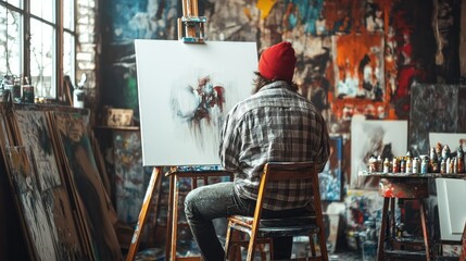 Creative artist with a blank canvas